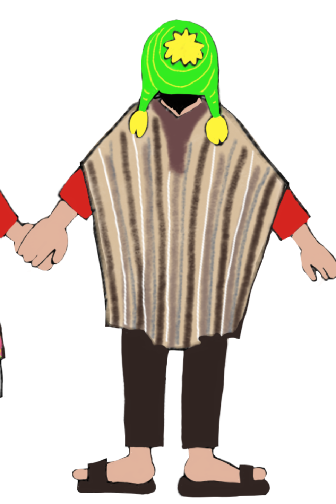 ペルーのポンチョのイラスト