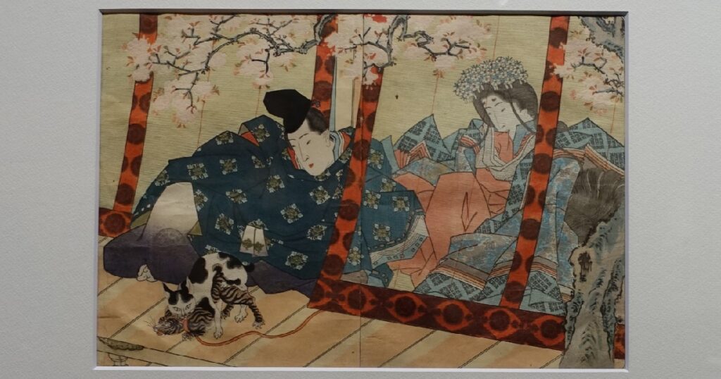 猫のまぐわいの描かれている浮世絵1