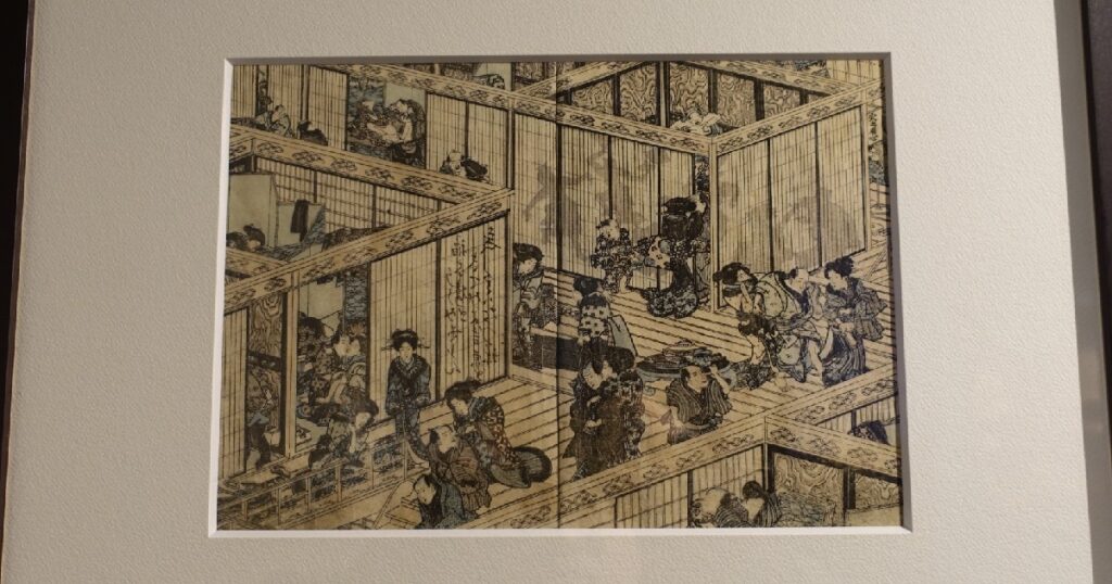 多くの男女の姿が描かれている浮世絵