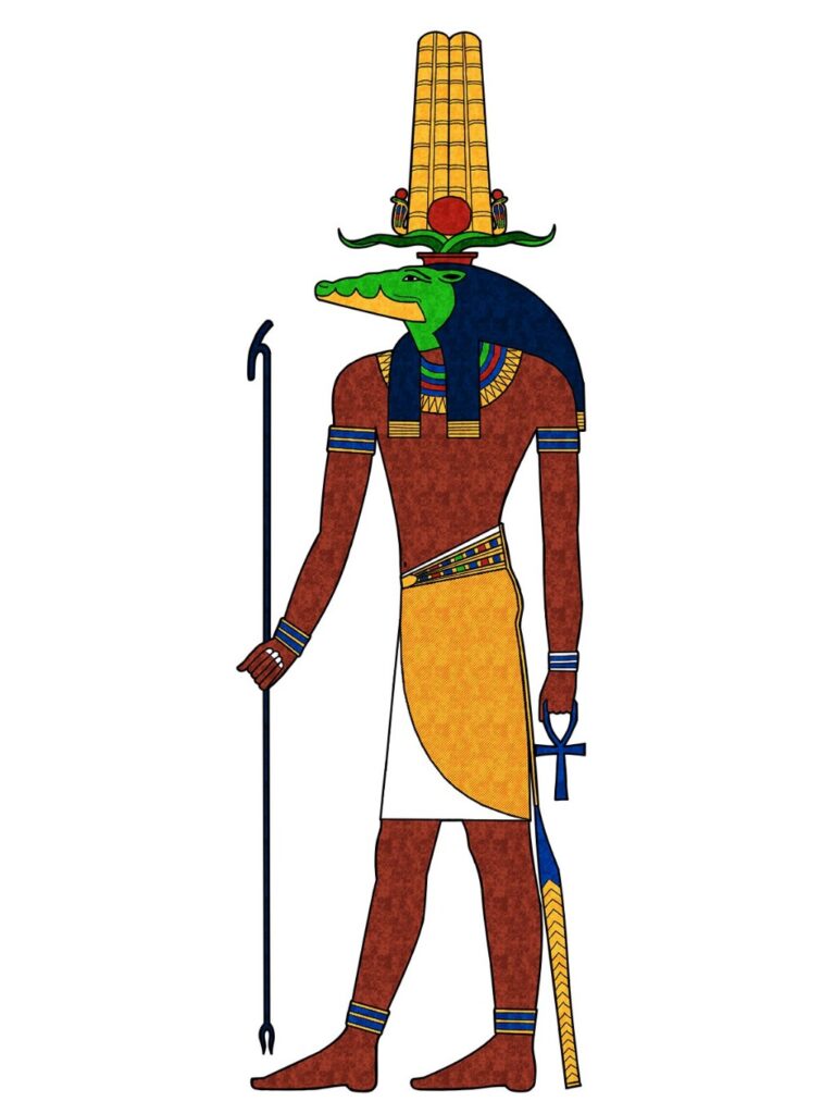 古代エジプト神話の神　『セベク』の絵