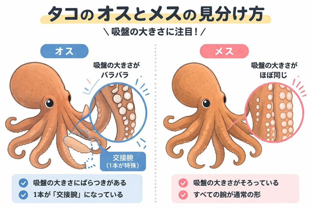 タコとオスとメスの見分け方