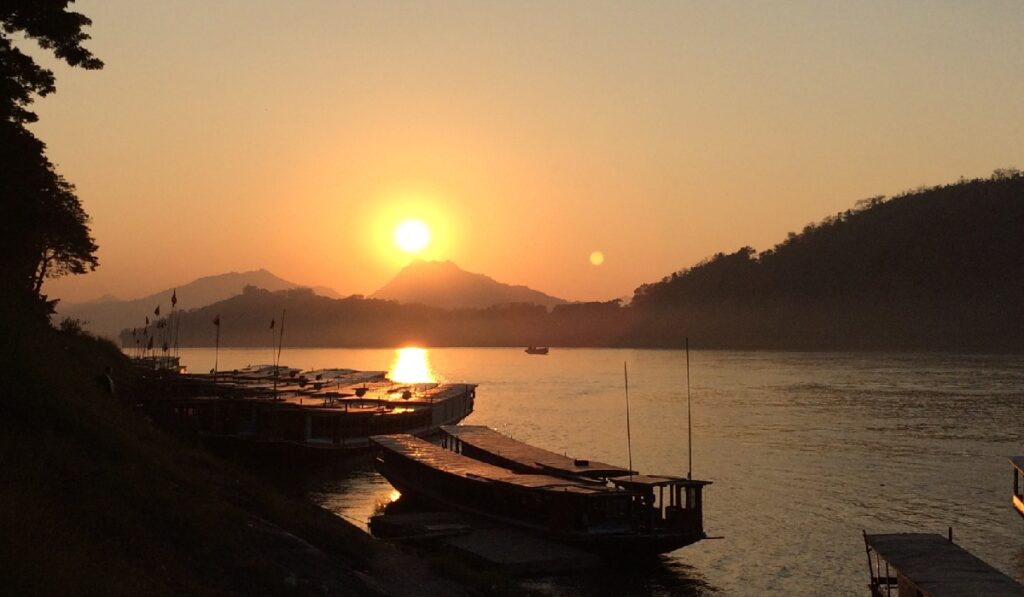 ルアンパバーンでの夕焼け