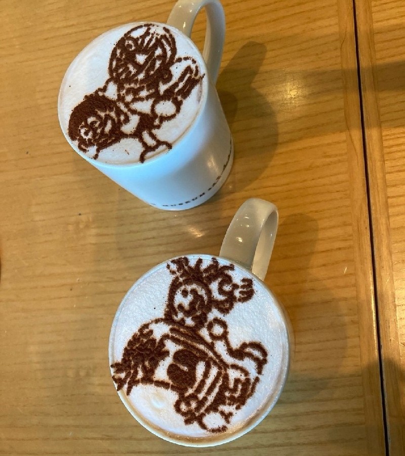ラテアートのドラえもん