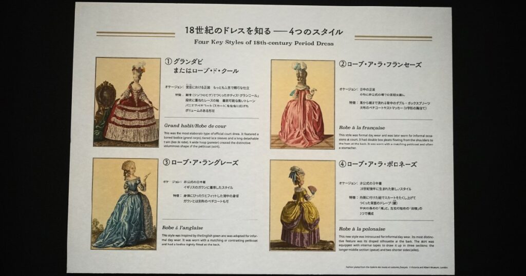 18世紀のドレス4つのスタイル