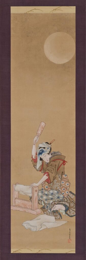 葛飾応為《月下砧打美人図名称》江戸時代・19世紀 東京国立博物館蔵
